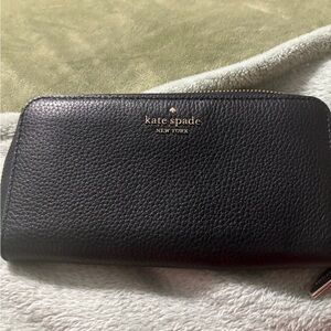 Kate Spade Black Pebbled Leather Wallet